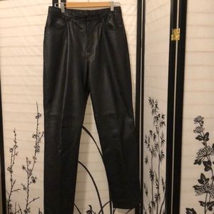 Black leather pants, size 10